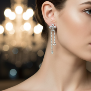 Red Stone 925 Silver Earring 2