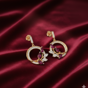 Red Stone 925 Silver Earring