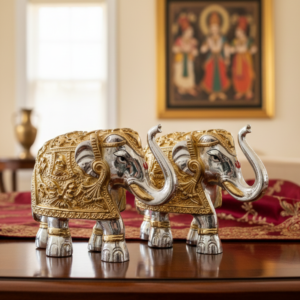 Silver Elephant Idol