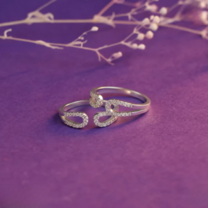 Silver Toe Ring Petal Design